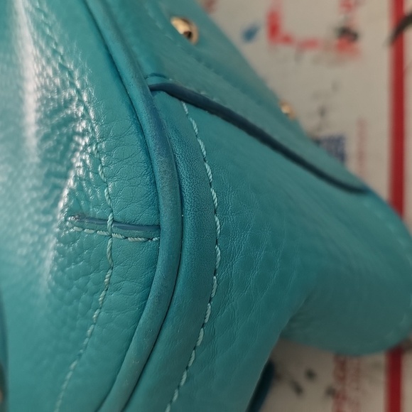 Women's Cole Haan Teal Leather Satchel Handbag -REFURBISHED - Picture 12 of 14